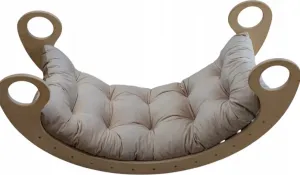Декоративная подушка из светло-бежевого велюра для детской качалки, 100 х 45 х 8 см, Одна подушка для качалки Монтессори Pracownia Artystyczna Klasyk