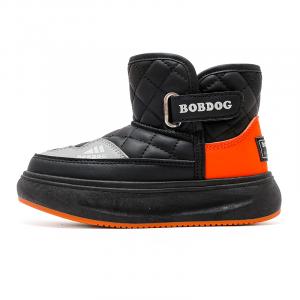 Детские термосапоги из хлопка для детей BOBDOG, черный/оранжевый