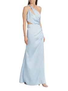 Атласное платье Kaydence на одно плечо Ramy Brook, цвет Crystal Blue