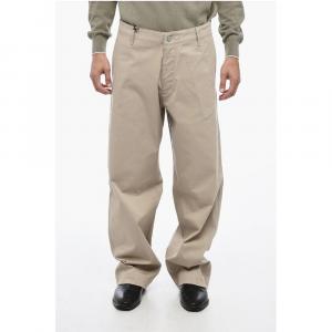 Широкие брюки из эластичного хлопка EMPORIO Armani, Beige