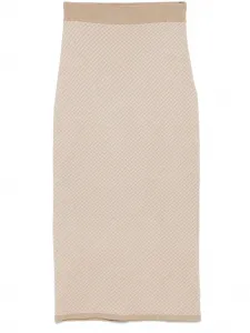 Юбка миди с логотипом FF FENDI, нейтральный