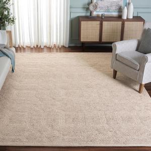 Ковер SAFAVIEH, 244 x 305 см, - Tibetan Collection - большой - Ivory & Beige, ручной работы из вискозы, идеально для гостиной, спальни, офиса, столовой (TIB552A)