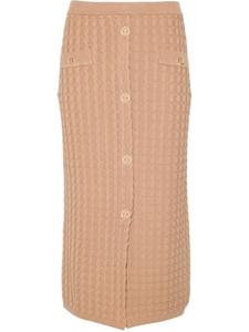 TWINSET юбка миди с косами, нейтральный цвет