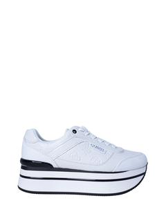 Кроссовки женские GUESS с тиснением на платформе, белый