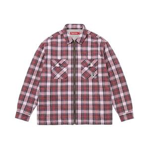 Рубашка Supreme Thermal Lined Zip Up Flannel Shirt 'Pink'