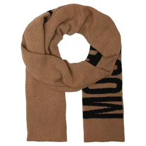 Шарф с добавлением шерсти и кашемира Moschino, коричневый