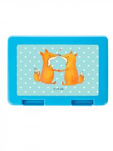 Mr. & Mrs. Panda Коробочка для лисьих закусок, без надписи, бирюзового пастельного цвета