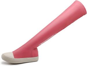 Женские высокие сапоги выше колена, модные, комфортные, с круглым носком, эластичные, из ПУ, на плоской подошве Generic, 2Pink