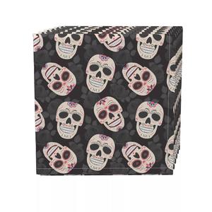 Набор салфеток, 100 % полиэстер, набор из 4 шт., 18x18 дюймов, черепа Dia De Los Muertos