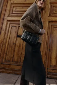 Стеганая сумка через плечо Zara, черный