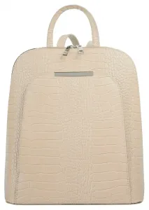 Городской рюкзак Cluty, натуральная кожа, производство Италия, бежевый