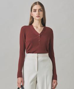 Стираемый пуловер с воротником-хенли из тонкой мериносовой шерсти.