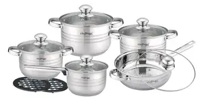 Набор посуды из нержавеющей стали Cheffinger, 12 предметов, для всех типов плит, новый cheffinger