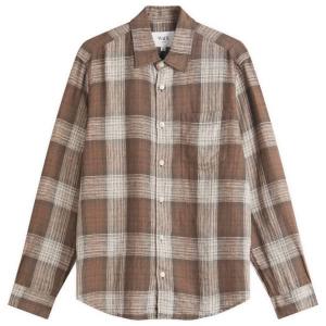 Льняная рубашка в клетку Jaunt Wax London, коричневый