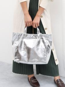 (L) Сумка-шоппер Cachecache / Мягкая металлическая сумка-шоппер