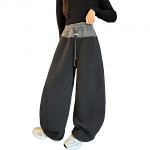 Детские вязаные спортивные штаны осень-зима Disney, черный/серый