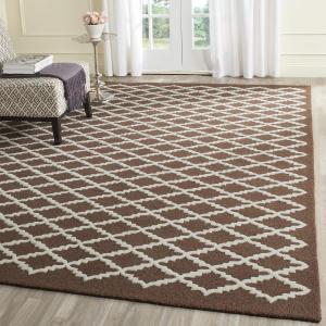 SAFAVIEH Cambridge Collection ковер 244 x 305 см ручной работы Dark Brown / Ivory CAM137H Moroccan Trellis премиальная шерсть