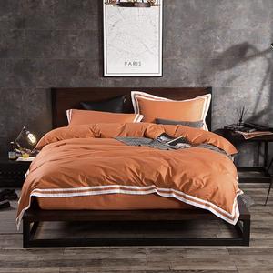 IBDRYKK Комплект постельного белья из хлопка с запа́нной наволочкой, цвет Purple