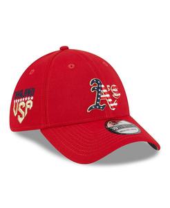 Мужская красная кепка гибкой посадки Oakland Athletics 2023, четвертое июля 39THIRTY New Era