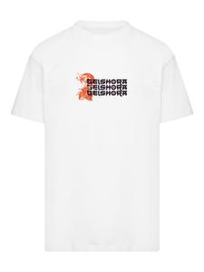 Футболка большого размера Geishora в японском уличном стиле белого цвета F4NT4STIC