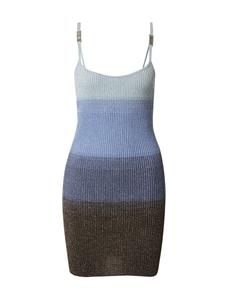 Вязаное платье GCDS Knitted dress, цвет blue/dusty blue/pastel blue
