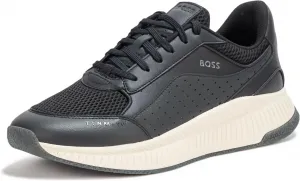 Мужские кроссовки BOSS с современной трикотажной структурой для бега, черный