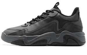 Кеды мужские, обувь для скейтбординга высокая черный/серый Qiaodan