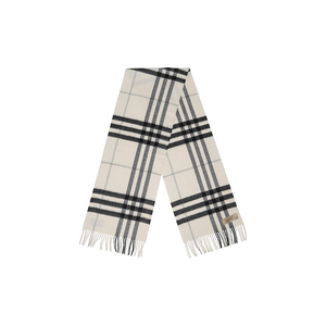Шарф с бахромой в клетку Burberry, natural белый