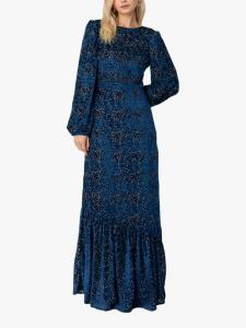 Кружевное жаккардовое многоярусное платье livia из кружева Raishma, синий