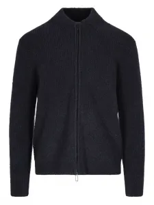 Кардиган в рубчик на молнии спереди Paolo Pecora, синий