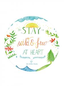 Mr. & Mrs. Panda Магнит на холодильник "Оставайся диким и свободным сердцем" с ярким дизайном