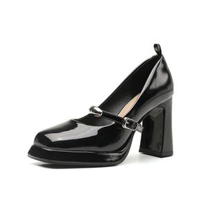 Туфли Мэри Джейн на массивном каблуке для женщин Bamiti, Black
