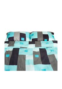 Современное флисовое постельное бельё со стильным дизайном в цветах бирюзовый, чёрный, серый Cofi, бирюзовый, чёрный, серый 200x220 см