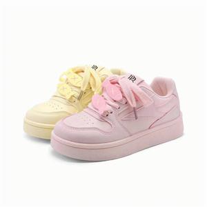 Paddington Bears Женские скейтерские кроссовки с увеличенной высотой покрытия, устойчивые к истиранию, легкие, низкие, разноцветные желто-розовые (Little Fish)