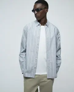 Оксфордская рубашка в полоску Sfera, синий