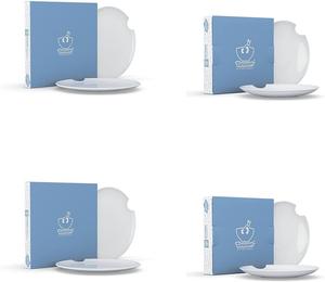 Набор тарелок FIFTYEIGHT 8 шт. - Обеденная тарелка + суповая тарелка (с закуской) + качественные салфетки FiftyEight Products