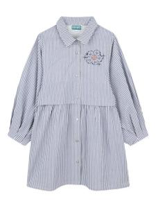 Полосатое платье на пуговицах Kenzo Kids, синий