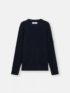 Свитер с круглым вырезом и ребристой отделкой Stone Island 5100053 FULL RIB RWS WOOL, Navy Blue