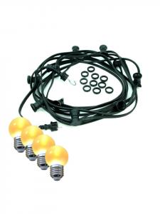 Satisfire Гирлянда для вечеринки в саду Illu 5, янтарные светодиодные шарообразные лампочки, 5 м, черная