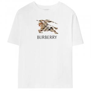 Детская футболка с круглым вырезом, средней толщины Burberry, белый