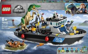 LEGO Jurassic World, блоки, кубики, Барионикс и побег с лодки, 76942