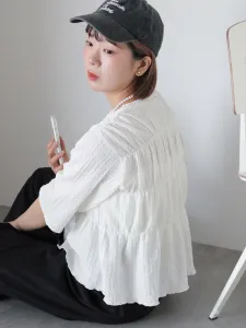 Сборчатый топ на завязках