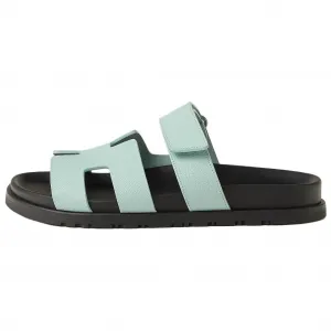 HERMES Тапочки-слайды женские Chypre Slide синего цвета