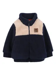 Флисовая толстовка с цветными блоками Timberland Kids, синий
