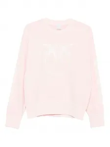 Хлопковая толстовка с вышитым логотипом PINKO, розовый
