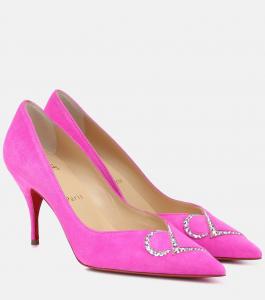 CL 80 декорированные замшевые туфли Christian Louboutin, Diva/Ab