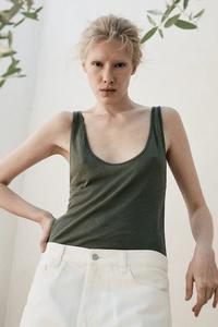 Льняной топ CACHE Muuv., зеленый