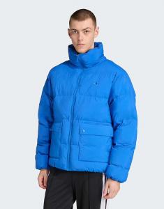 Длинный пуховик Adicolor синего цвета Adidas Originals