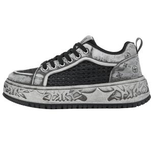 Мужские низкие кроссовки для скейтбординга с амортизацией, износостойкие, дышащие, увеличивающие рост Wooden Rabbit, Black