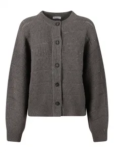 Кардиган, украшенный пайетками Brunello Cucinelli, серый